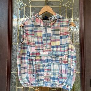 Ralph Lauren Plaid Cropped Hoodie Top